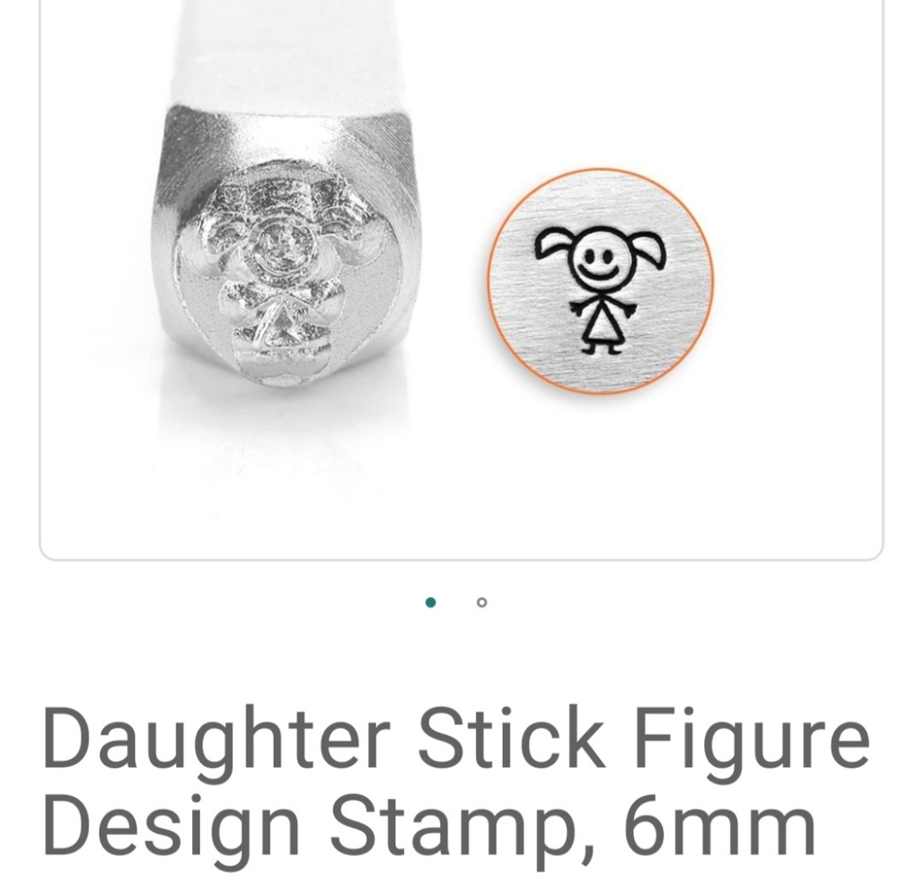 Retired Design Little Girl with Pig Tails Metal Design Stamp 6mm